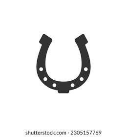 Horseshoe icon vector silhouette for logo or pictogram. Horseshoe - silhouette for corporate identity.