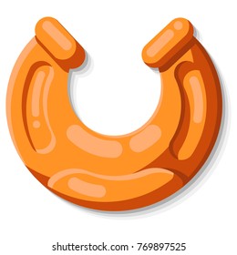 Horseshoe Icon. Western Wild Logo. Colorful Vector Illustration. Isolated Trendy Flat Web Design in 10 EPS.