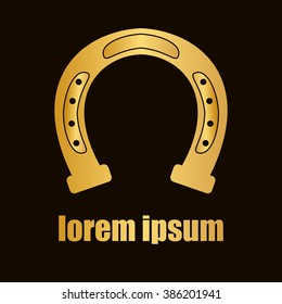 horseshoe icon,Gold glitter icon, web icon, Gold sparkles icon, vector logo concept for web graphics.