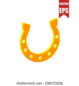 Horseshoe icon.Isometric and 3D view.