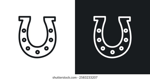 Horseshoe icons in black and white liner strokes for web design.