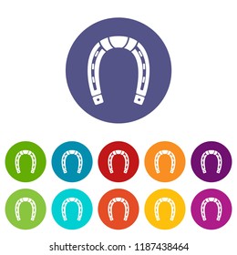 Horseshoe icons color set vector for any web design on white background