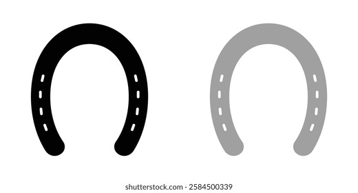 Horseshoe icons pack in black and colored version