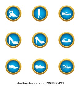 Horseshoe icons set. Flat set of 9 horseshoe vector icons for web isolated on white background