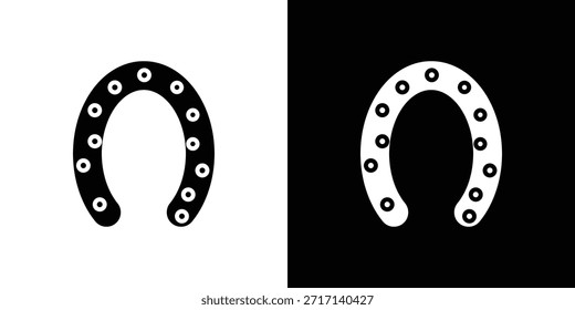Hufeisen-Symbole gesetzt. Vektorsymbole im ausgefüllten Stil