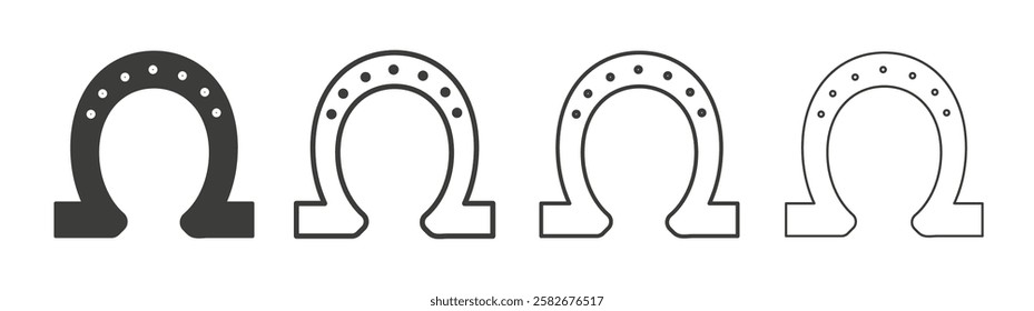 Horseshoe icons set vectors graphic designs