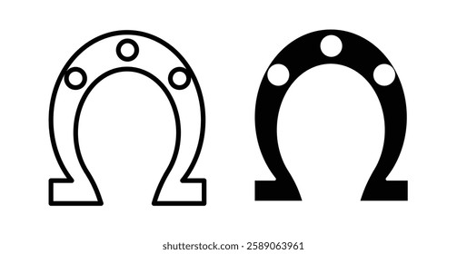 Horseshoe icons thin line illustrations designs