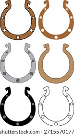 Pacote de ilustração em ferradura: 6 estilos simples diferentes