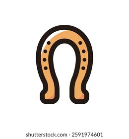 Horseshoe illustration icon.Simple vector outline, clipart for graphic design.