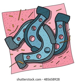 Horseshoe illustration on the theme of the Wild West.
