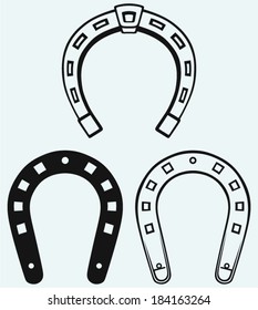 Horseshoe. Isolated on blue background