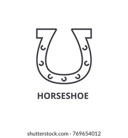 horseshoe line icon, outline sign, linear symbol, vector, flat illustration