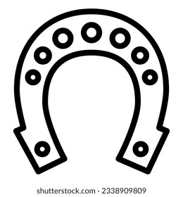 Horseshoe line icon. Saint Patrick fortune symbol for good luck outline style pictogram on white background. Saint Patrick day signs for mobile concept and web design. Vector graphics