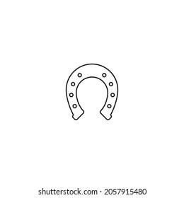 Horseshoe line icon vector illustration design logo template.
