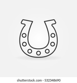 Horseshoe line icon. Vector simple horseshoe symbol or logo element in thin line style