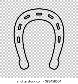 Horseshoe line vector icon on transparent background