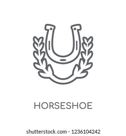 Horseshoe linear icon. Modern outline Horseshoe logo concept on white background from Desert collection. Suitable for use on web apps, mobile apps and print media.