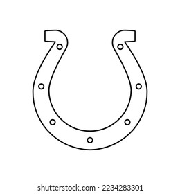 Horseshoe linear icon. Horseshoe shape. Luck symbol. Vector illustration.