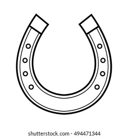 Horseshoe linear illustration. Isolated vector icon