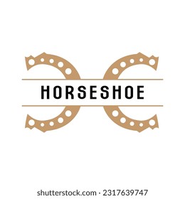 Horseshoe Logo, Cowboy Horse Vector, Icon Design Symbol Template