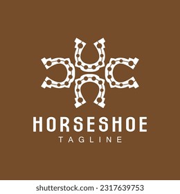Horseshoe Logo, Cowboy Horse Vector, Icon Design Symbol Template