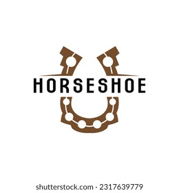 Horseshoe Logo, Cowboy Horse Vector, Icon Design Symbol Template