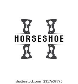 Horseshoe Logo, Cowboy Horse Vector, Icon Design Symbol Template