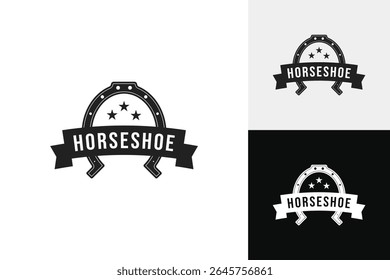 Horseshoe logo design template vector symbol illustration