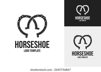 Horseshoe logo design template vector symbol illustration