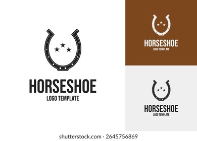 Horseshoe logo design template vector symbol illustration