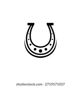Hufeisenlogo im flachen Vektordesign-Stil