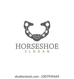 Horseshoe Logo, Horse Vector Vintage Elegant Old Retro Texsas Design, Silhouette Symbol Icon