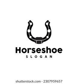 Horseshoe Logo, Horse Vector Vintage Elegant Old Retro Texsas Design, Silhouette Symbol Icon