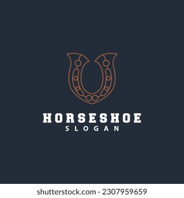 Horseshoe Logo, Horse Vector Vintage Elegant Old Retro Texsas Design, Silhouette Symbol Icon