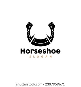 Horseshoe Logo, Horse Vector Vintage Elegant Old Retro Texsas Design, Silhouette Symbol Icon