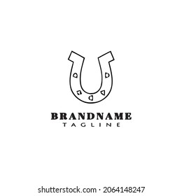 horseshoe logo icon design template modern illustration