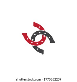 Horseshoe logo icon vector flat design 