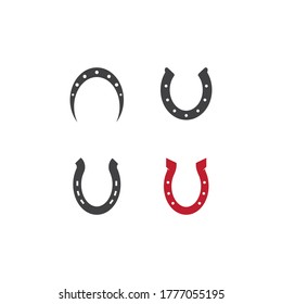 Horseshoe logo icon vector flat design 