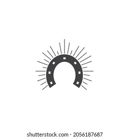Horseshoe logo icon vector flat design 