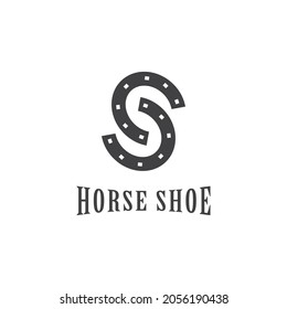 Horseshoe logo icon vector flat design 
