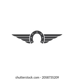 Horseshoe logo icon vector flat design 