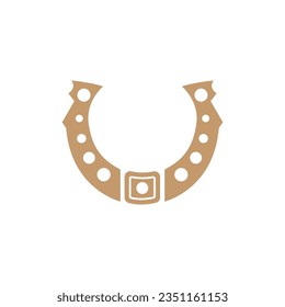 Horseshoe Logo Simple Vector Design Vintage Retro Western Illustrator Template