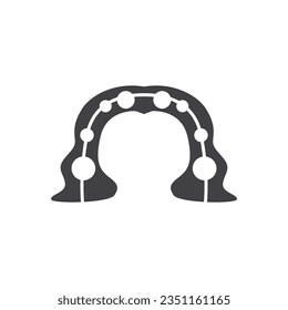 Horseshoe Logo Simple Vector Design Vintage Retro Western Illustrator Template