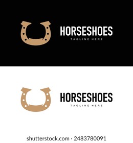 Horseshoe Logo Simple Vector Design Vintage Retro Western Illustrator Template