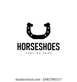 Horseshoe Logo Simple Vector Design Vintage Retro Western Illustrator Template