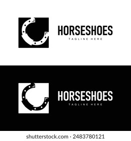 Hufeisenlogo Einfache Vektorgrafik Design Klassische Retro Western Illustrator Vorlage