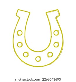 horseshoe luck brush on white background, vector illustration.