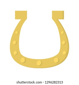 Horseshoe for luck color vector icon. Flat design