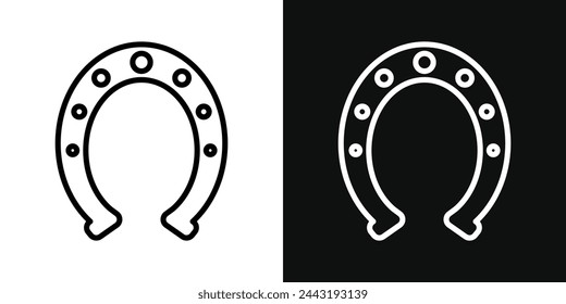 Horseshoe and Luck Symbol Icons. Charm and Good Fortune Representations.