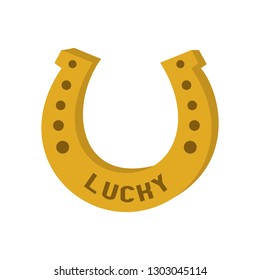 Horseshoe lucky isolated icon on white background. Vector illustration.
